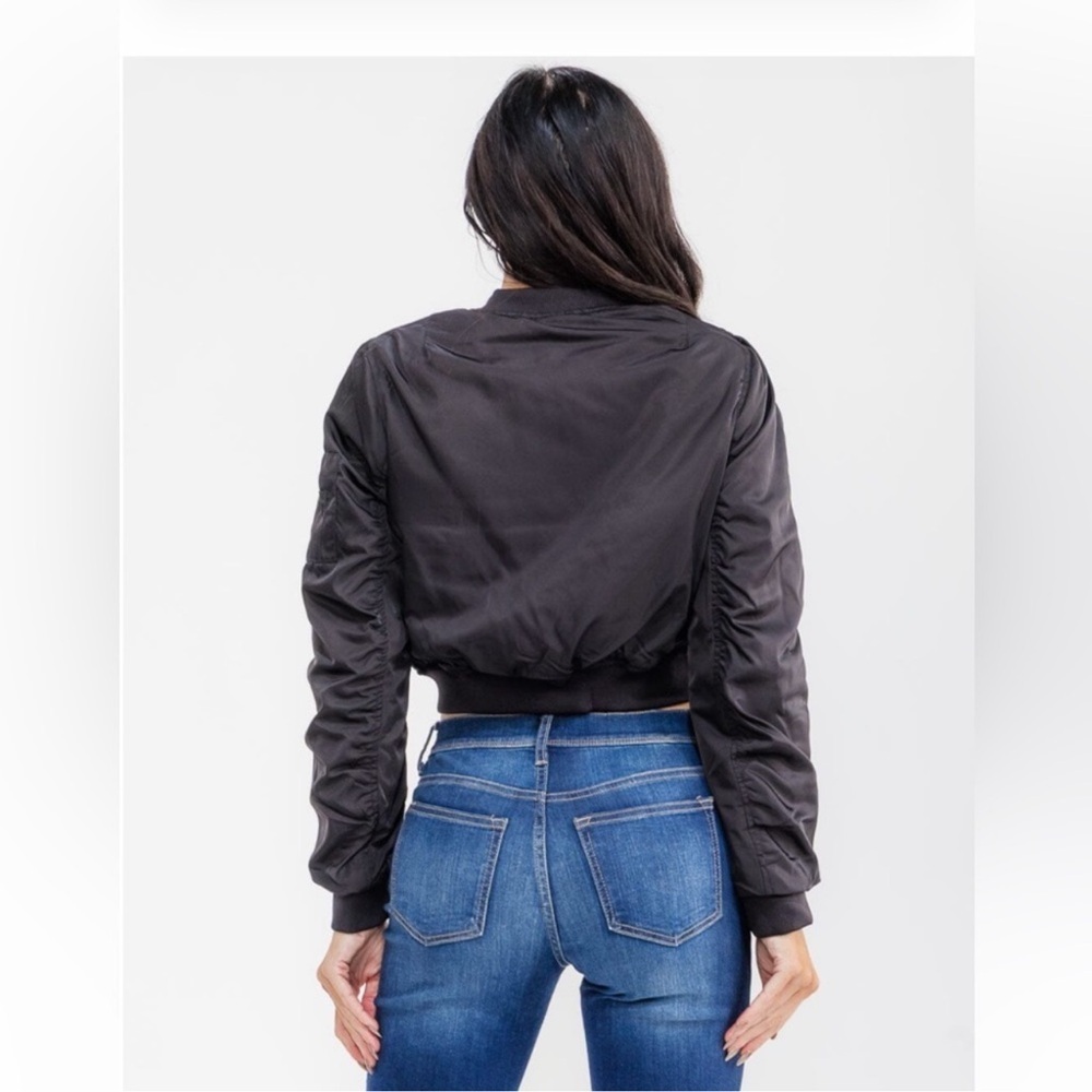 Black Bomber Jacket - Picture 3 of 4